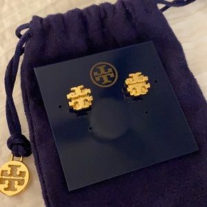 Tory Burch Small T Logo Stud Earrings